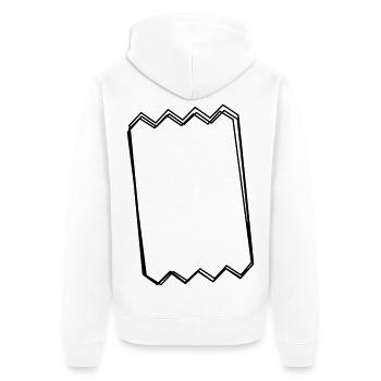 Kassenbon handgezeichnet - Unisex Premium Bio Zip Hoodie - Weiß - Hinten - Thijin (182cm)