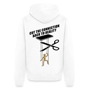Cut The Connection - Back to Reality - Unisex Premium Bio Zip Hoodie - Weiß - Hinten - Thijin (182cm)