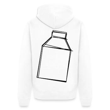 Milchtüte handgezeichnet - Unisex Premium Bio Zip Hoodie - Weiß - Hinten - Thijin (182cm)
