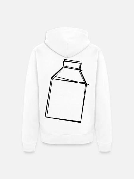 Milchtüte handgezeichnet - Unisex Premium Bio Zip Hoodie - Weiß