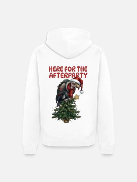 Afterparty Geier am Weihnachtsbaum - Unisex Premium Bio Zip Hoodie - Weiß