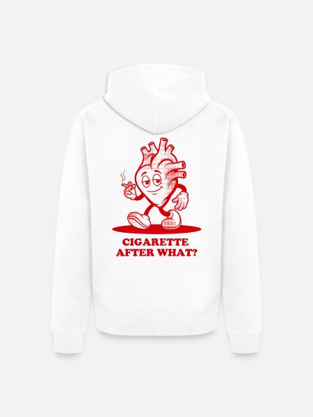 Zigarette nach was? - Unisex Premium Bio Zip Hoodie - Weiß