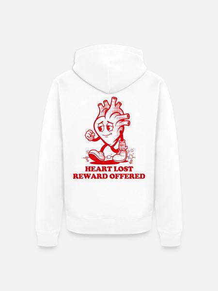 Herz verlorene Belohnung angeboten - Unisex Premium Bio Zip Hoodie - Weiß