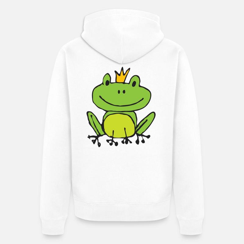 Frosch oder Prinz? - Unisex Premium Bio Zip Hoodie - Weiß