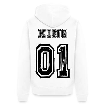 Partenaire King Queen look Love - Veste à capuche bio Premium Unisexe - blanc - Dos - Thijin (182cm)