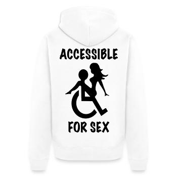 Cet utilisateur de fauteuil roulant est accessible pour le sexe * - Veste à capuche bio Premium Unisexe - blanc - Dos - Thijin (182cm)