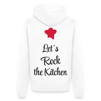 Let's rock the Kitchen - Unisex Premium Organic Zip Hoodie - white - Back - Thijin (182cm)
