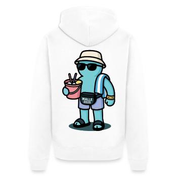 Buddy Bubble – Malle Party 2026 (Garantie du prix le plus bas) - Veste à capuche bio Premium Unisexe - blanc - Dos - Thijin (182cm)