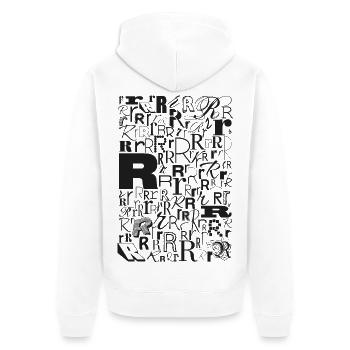 Typo R – Conception de lettres pour les amateurs de polices de caractères - Veste à capuche bio Premium Unisexe - blanc - Dos - Thijin (182cm)