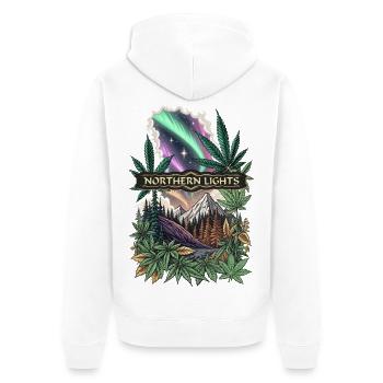 Northern Lights - Unisex Premium Organic Zip Hoodie - white - Back - Thijin (182cm)