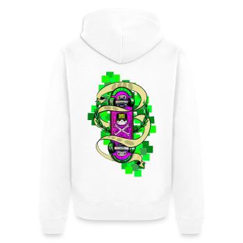 Graffiti sur skateboard crâne néon - Veste à capuche bio Premium Unisexe - blanc - Dos - Thijin (182cm)