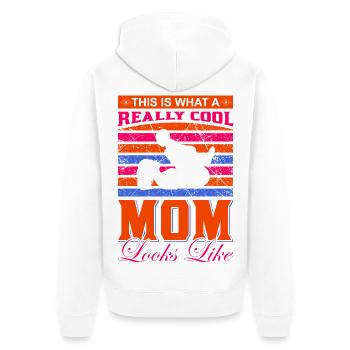Richtig cooles Mama-Shirt – Geschenkidee - Unisex Premium Bio Zip Hoodie - Weiß - Hinten - Thijin (182cm)