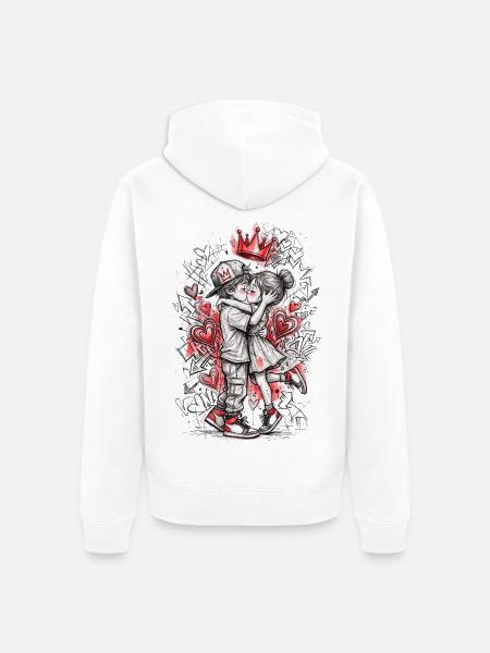 Die große leidenschaftliche Liebe - Unisex Premium Bio Zip Hoodie - Weiß