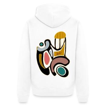 minimalist - Unisex Premium Bio Zip Hoodie - Weiß - Hinten - Thijin (182cm)