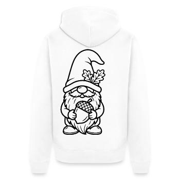 Herbst Wichtel Eichel Gnom Kinder T-Shirt - Unisex Premium Bio Zip Hoodie - Weiß - Hinten - Thijin (182cm)