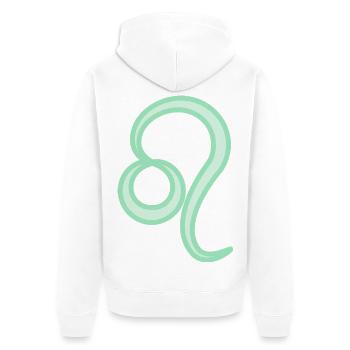 Löwen-Sternzeichen Pastellgrün - Unisex Premium Bio Zip Hoodie - Weiß - Hinten - Thijin (182cm)