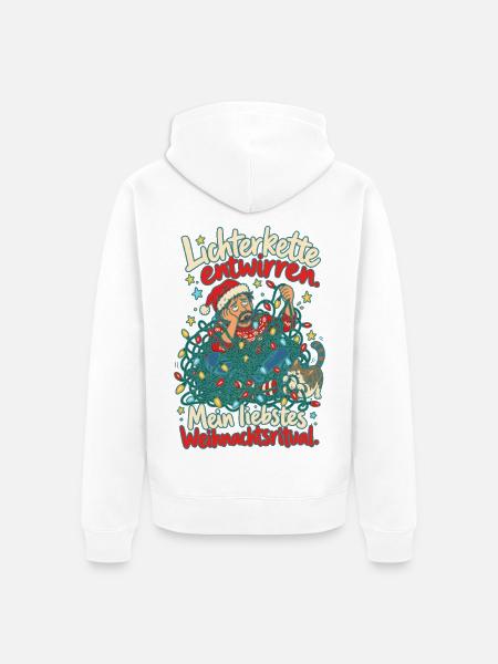 Lichterkette entwirren Ritual - Unisex Premium Bio Zip Hoodie - Weiß