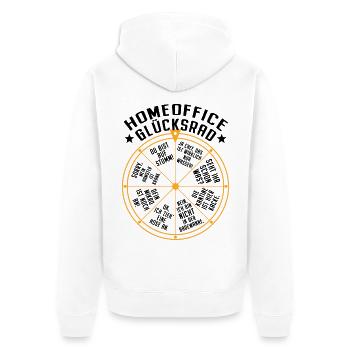 Homeoffice Glücksrad Büro Heimarbeit Home Office - Unisex Premium Bio Zip Hoodie - Weiß - Hinten - Thijin (182cm)