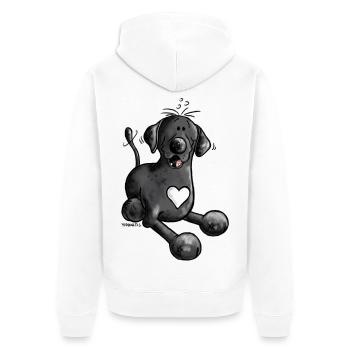 Labrador retriever chien comique design - Veste à capuche bio Premium Unisexe - blanc - Dos - Thijin (182cm)