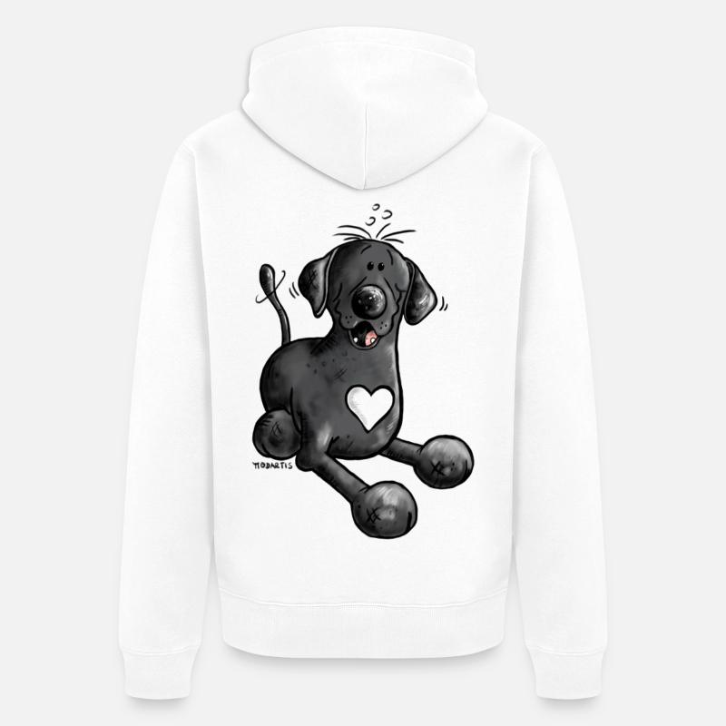 Labrador retriever chien comique design - Veste à capuche bio Premium Unisexe - blanc