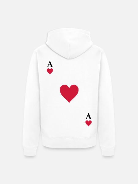 Ace of hearts - Unisex Premium Organic Zip Hoodie - white