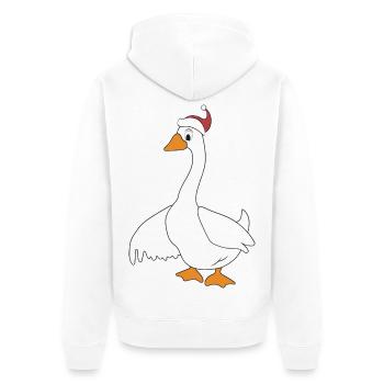 lustige Tiere zu Weihnachten - Unisex Premium Bio Zip Hoodie - Weiß - Hinten - Thijin (182cm)