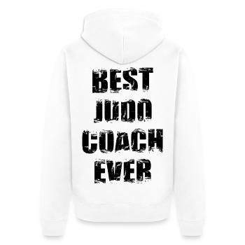 Judo Trainer - Unisex Premium Organic Zip Hoodie - white - Back - Thijin (182cm)