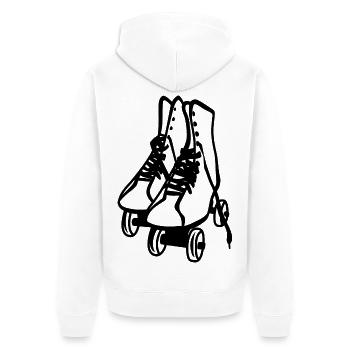 Croquis de patins à roulettes - Veste à capuche bio Premium Unisexe - blanc - Dos - Thijin (182cm)