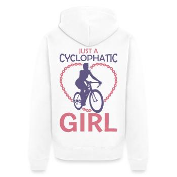 Cyclist Girl - Unisex Premium Organic Zip Hoodie - white - Back - Thijin (182cm)