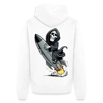 Grim Reaper Missile - Unisex Premium Organic Zip Hoodie - white - Back - Thijin (182cm)