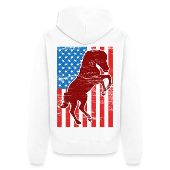 Chevauchement du drapeau américain - Veste à capuche bio Premium Unisexe - blanc - Dos - Thijin (182cm)