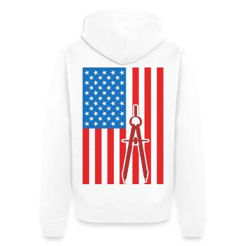 4 juillet États-Unis Architecture - Veste à capuche bio Premium Unisexe - blanc - Dos - Thijin (182cm)