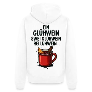Ein Glühwein, swei Glühwein – Lustig Weihnachten - Unisex Premium Bio Zip Hoodie - Weiß - Hinten - Thijin (182cm)