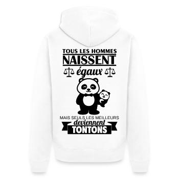 Alle Männer sind gleich Onkel, Onkel, Onkel - Unisex Premium Bio Zip Hoodie - Weiß - Hinten - Thijin (182cm)
