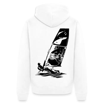 Open Skiff Segeljolle Segelboot Regattasegeln Kids - Unisex Premium Bio Zip Hoodie - Weiß - Hinten - Thijin (182cm)