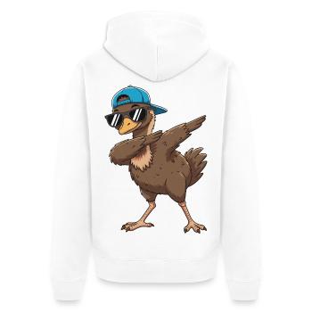 Dessin animé de lunettes de soleil d’émeu à appliquer des effets cool - Veste à capuche bio Premium Unisexe - blanc - Dos - Thijin (182cm)