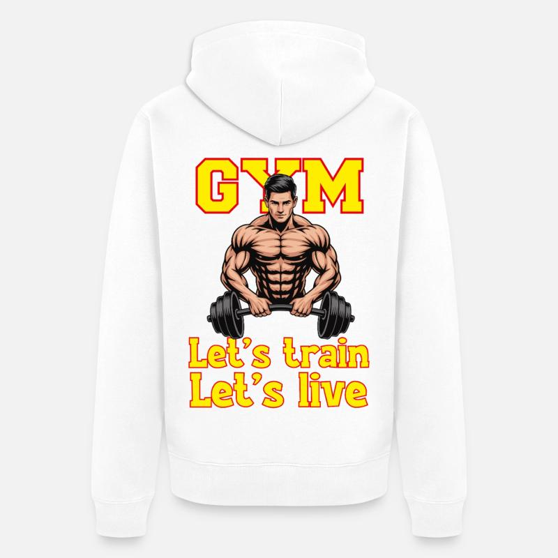 Lets_train - Unisex Premium Bio Zip Hoodie - Weiß