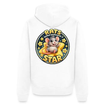 Rat Domestique : La Petite Étoile Kawaii - Veste à capuche bio Premium Unisexe - blanc - Dos - Thijin (182cm)