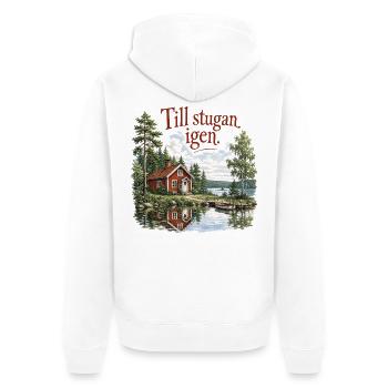 De Retour au Chalet Nostalgie Suédoise - Veste à capuche bio Premium Unisexe - blanc - Dos - Thijin (182cm)