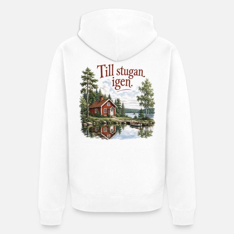 De Retour au Chalet Nostalgie Suédoise - Veste à capuche bio Premium Unisexe - blanc