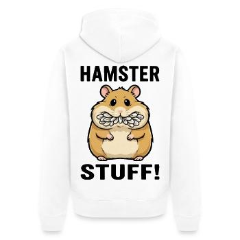 Hamster Stuff Seed Cheeks Rodent - Unisex Premium Organic Zip Hoodie - white - Back - Thijin (182cm)