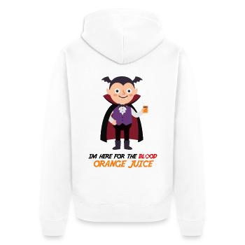 Blut-Orangensaft-Vampir – lustige Halloween-T-S - Unisex Premium Bio Zip Hoodie - Weiß - Hinten - Thijin (182cm)