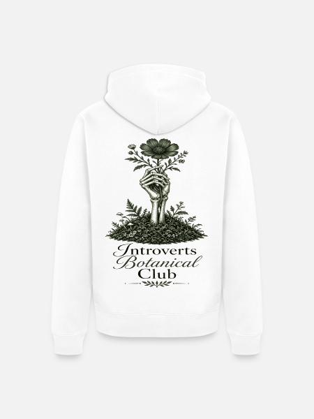 Introverts Botanischer Club Blüte - Unisex Premium Bio Zip Hoodie - Weiß