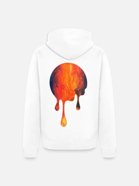 Tropfende Glutblüte - Unisex Premium Bio Zip Hoodie - Weiß