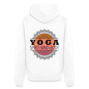 Yoga Spirit - Veste à capuche bio Premium Unisexe - blanc - Dos - Thijin (182cm)
