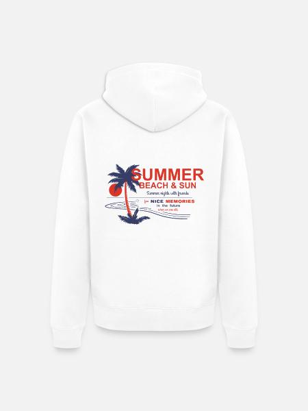 Sommer mit Freunden Erinnerung - Unisex Premium Bio Zip Hoodie - Weiß