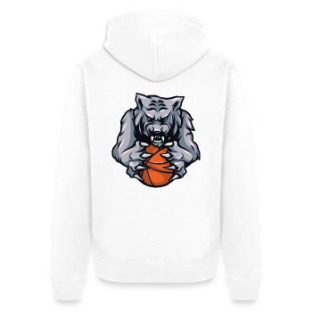 Loup loup-garou basketball - Veste à capuche bio Premium Unisexe - blanc - Dos - Thijin (182cm)