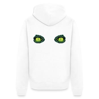 Yeux reptiles Lézard serpent grenouille - Veste à capuche bio Premium Unisexe - blanc - Dos - Thijin (182cm)