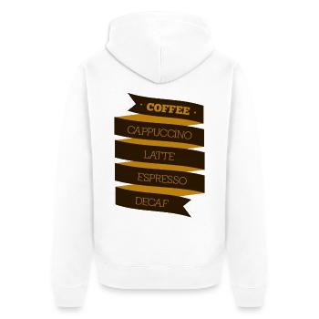 Café Cappuccino Latte Espresso Decaf - Veste à capuche bio Premium Unisexe - blanc - Dos - Thijin (182cm)