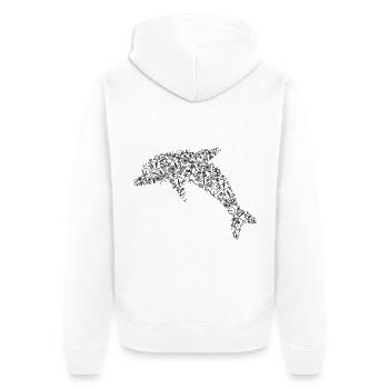 Dolphin and bikes animal bike - Unisex Premium Organic Zip Hoodie - white - Back - Thijin (182cm)